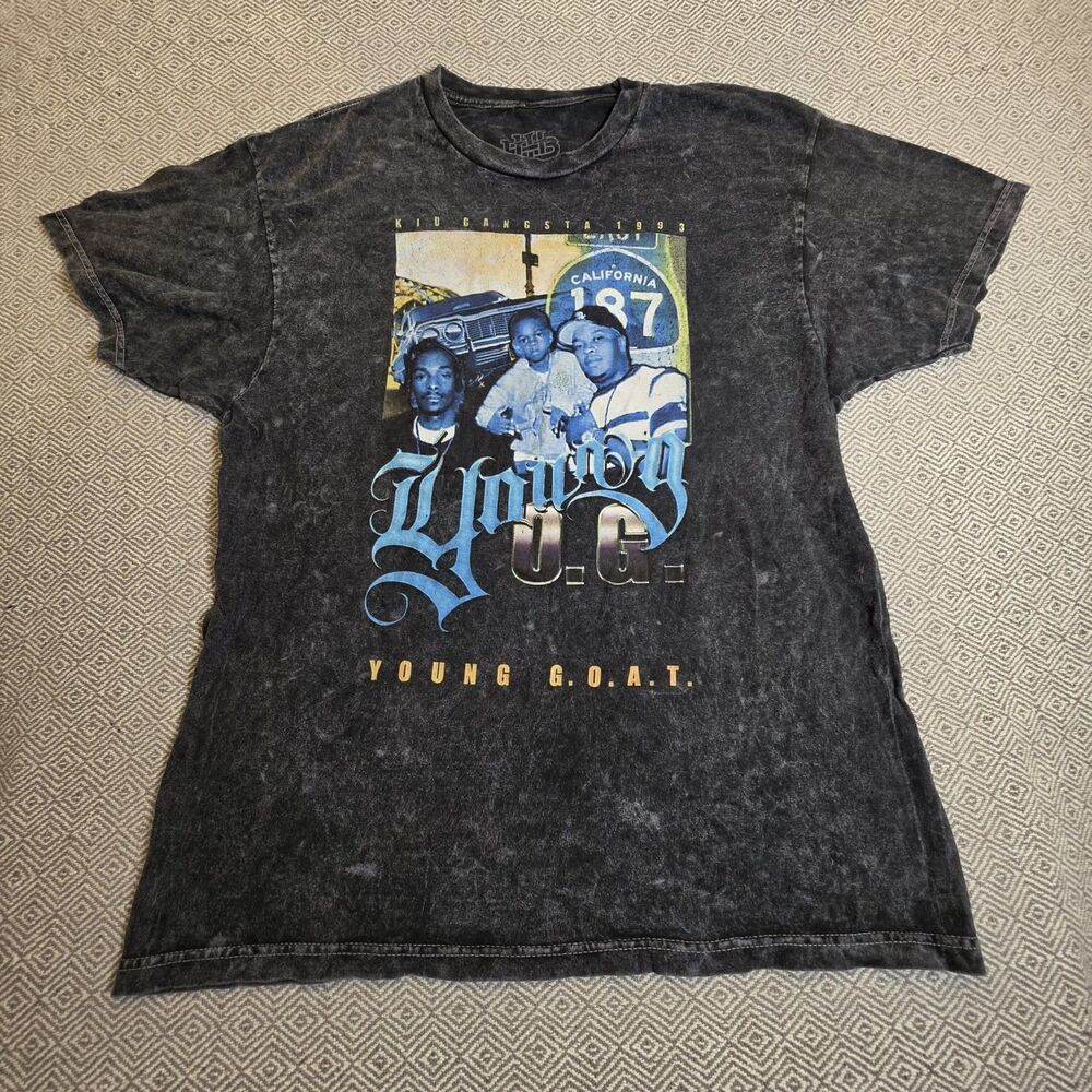 Snoop Dogg Bow Wow Rap Tee Black Mineral Wash L 90s Hip Hop Y2K Streetwear